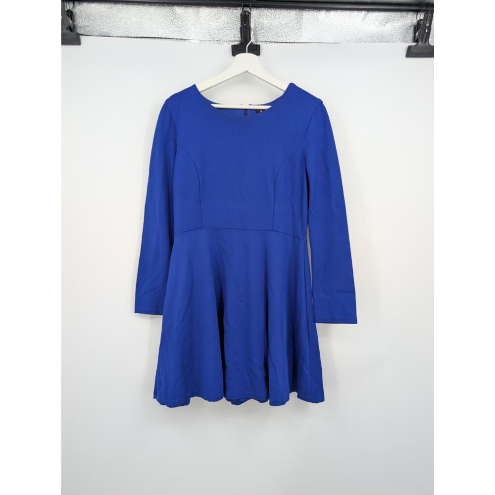 Lulus Long Sleeve Skater Dress Royal Blue Women's XL
